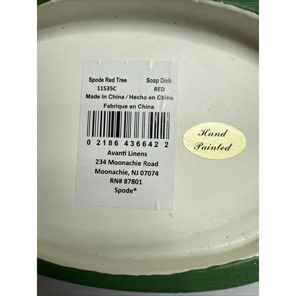 Spode - Soap Dish, Guest Bathroom Essentials, Holiday Bath Red